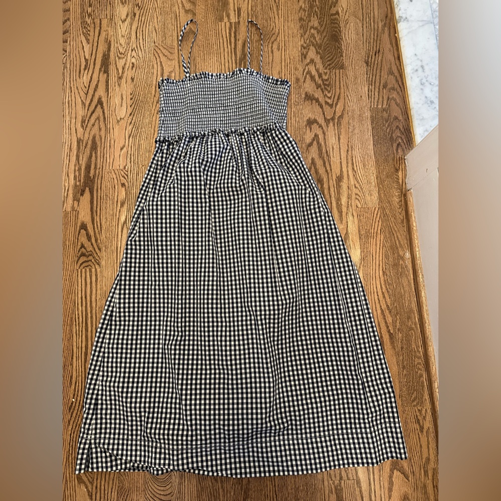 J. Crew Navy and White Gingham dress, Sz M